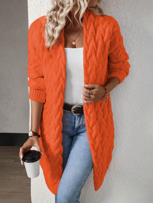 Orange Tiger Long Sleeve Cardigan