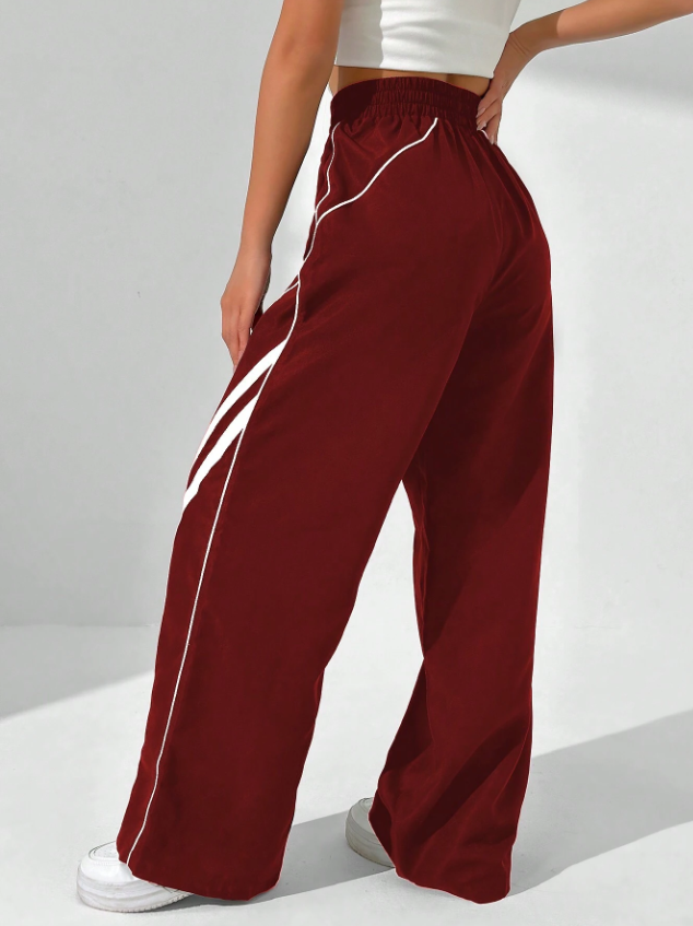 Cardinal Red Printed Casual Long Pants